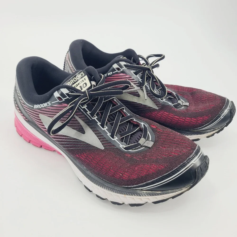 Brooks Ghost 10 Women's SZ 11 Running Shoes Black Pink Peacock Athletic Sneakers